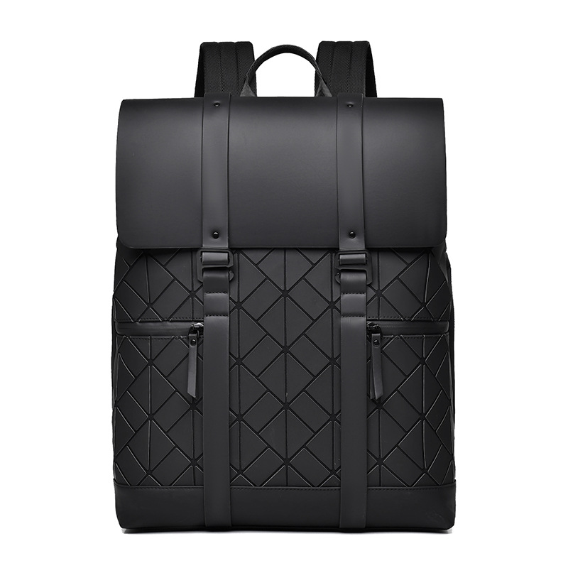 With diamond pattern, black