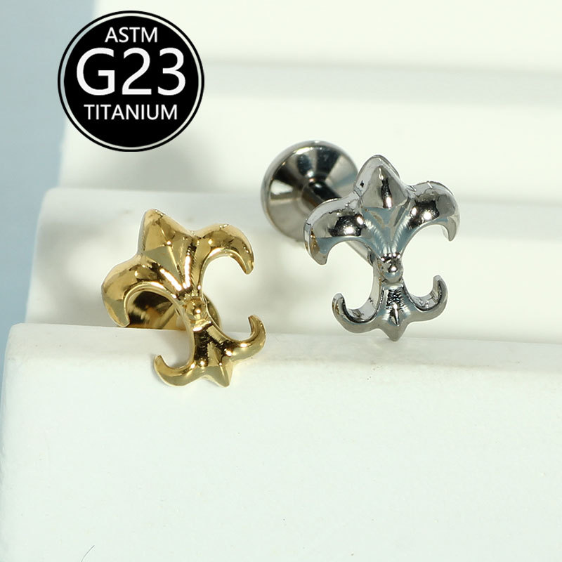 Pointed titanium steel lip stud product view