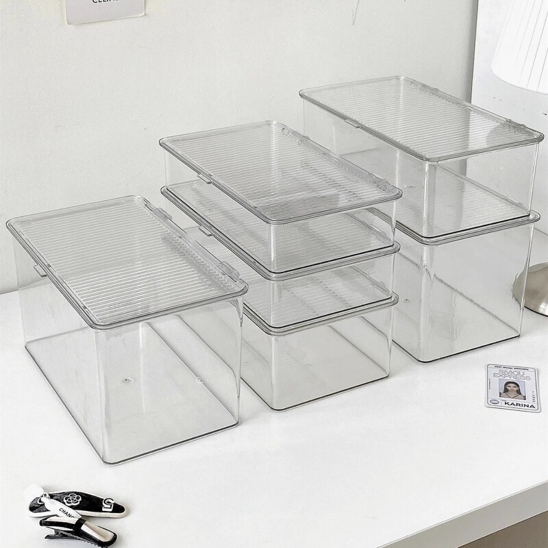 Acrylic Transparent Storage Box with Lid Desktop Organizer Large Capacity Dustproof Office Desk Stationery Storage Box Acrylic Transparent Storage Box with Lid Desktop Organizer Large Capacity Dustproof Office Desk Stationery Storage Box