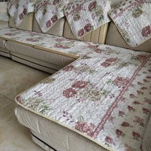 棉质防滑布艺沙发垫清新田园垫布中式双面四季通用长椅子垫欧式冬