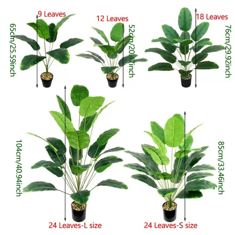 18本の模擬緑の植物、トラベラーズバナナ、緑の植物、バナナの葉、フェイクツリー、北欧スタイルの極楽鳥、ホームフロア装飾と造園|undefined