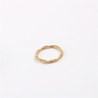 美国18k镀金双线扭纹戒指 时尚麻花圈关节戒指环圈|ms