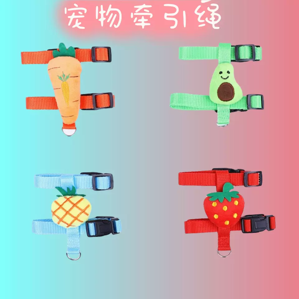 狗狗牵引绳亚马逊新品猫咪牵引绳卡通玩偶工字背猫咪胸背遛猫绳子