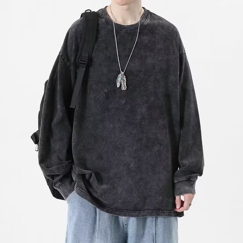 Męska bluza vintage oversized z grubej bawełny_voghion.com