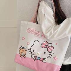 HelloKitty正版三丽鸥学生斜挎帆布包可爱卡通单肩包收纳袋女生可