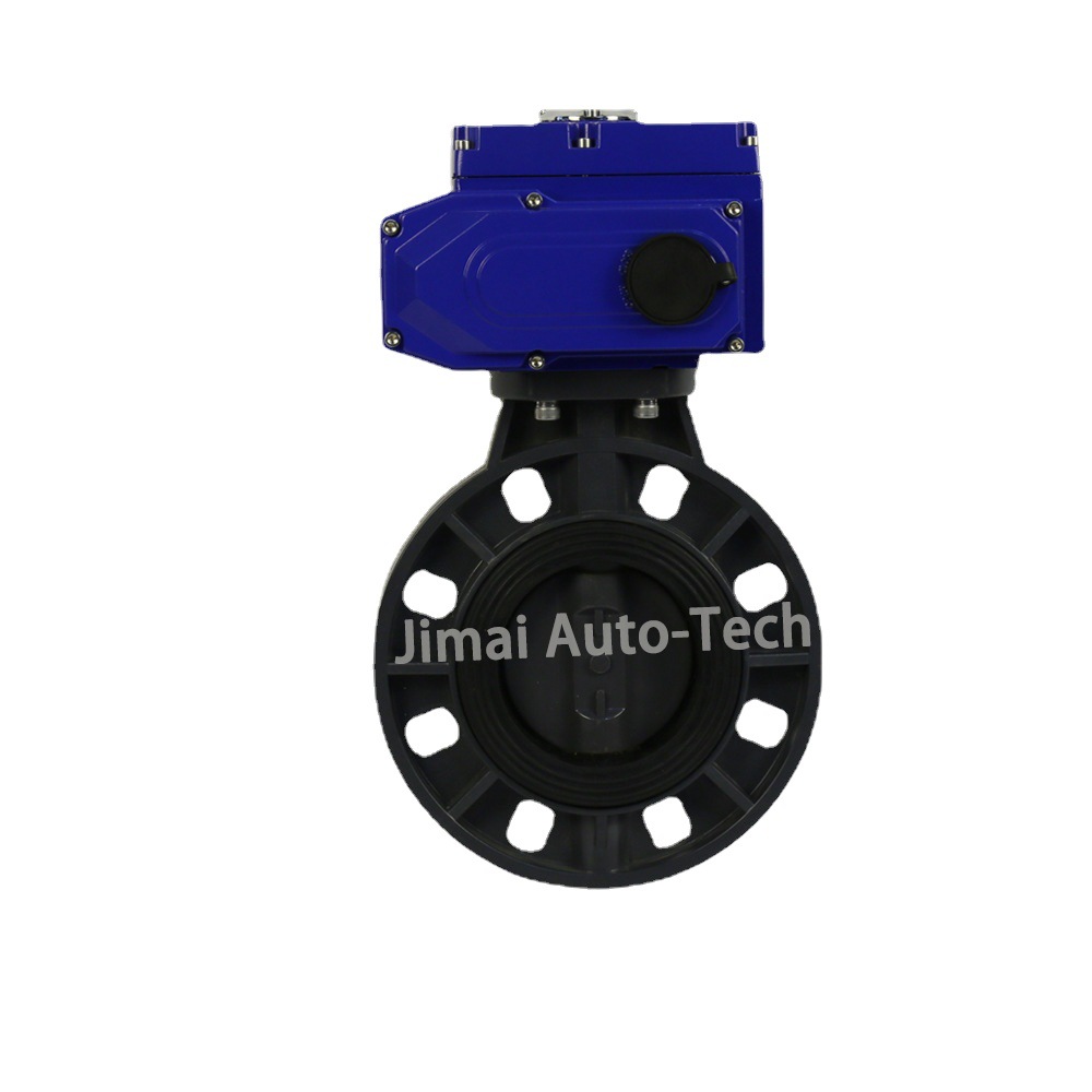 供应电动PVC蝶阀(图) 电动塑料蝶阀 电动阀门 厂家直销 电动蝶阀