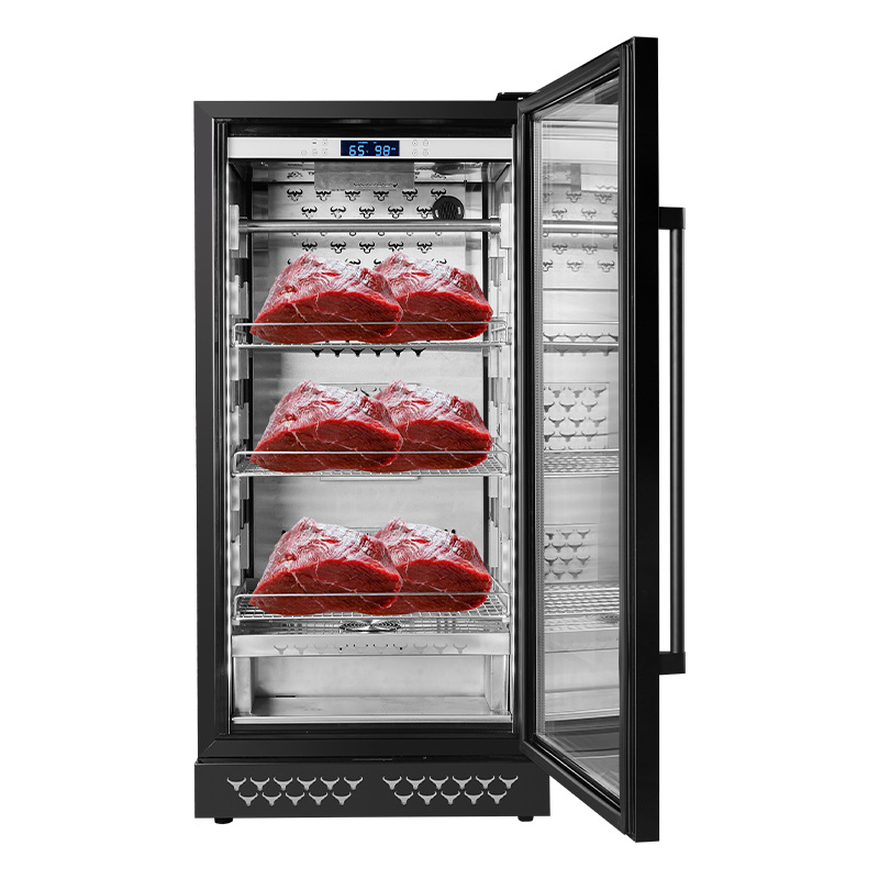Cámara de maduración de carne, vitrina refrigerada para restaurante, uso comercial, fuente de alimentación de voltaje modificado, desacidificación de carne fresca húmeda, ecológica y de bajo consumo