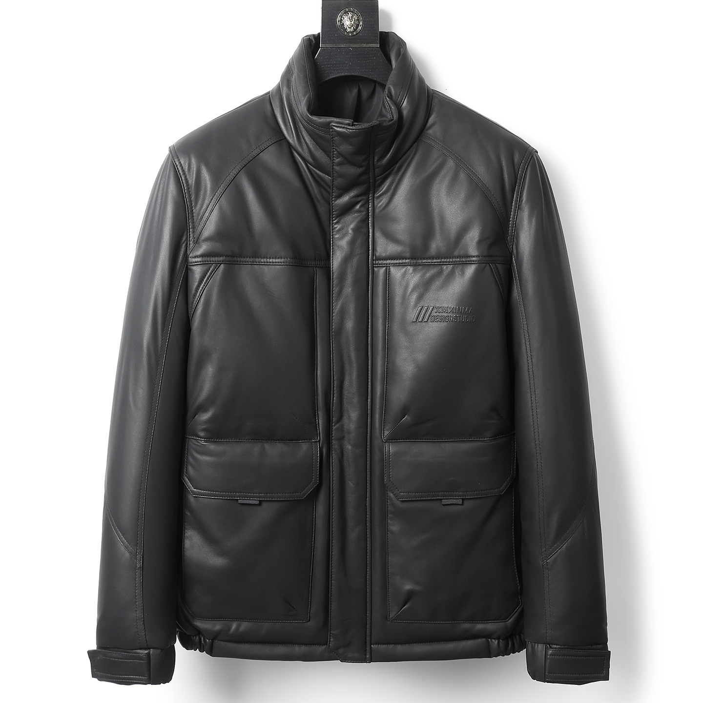 冬季新款男士真皮羽绒服海宁绵羊皮外套立领商务男装大货