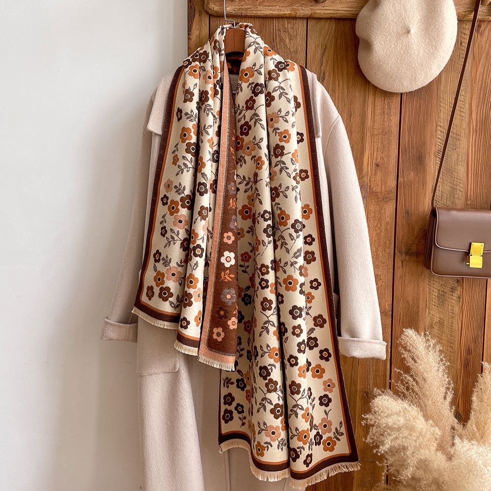 Otoño e Invierno 2023 retro de moda impreso elegante bufanda de cachemira bufanda caliente de viaje exterior chal