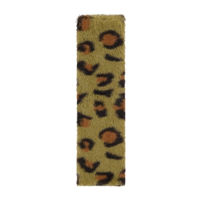 Seat belt shoulder pad Cover Anti-Strangle Car Seat Belt - rabbit-fur-leopard-print-shoulder-pads-green