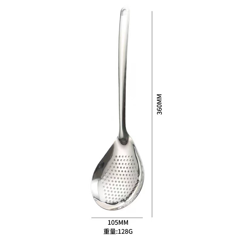 acero inoxidable pimienta cucharas de cocina frita casera hueco cocina frita profundiza mango anti-escaldaduras para pescar fideos grande