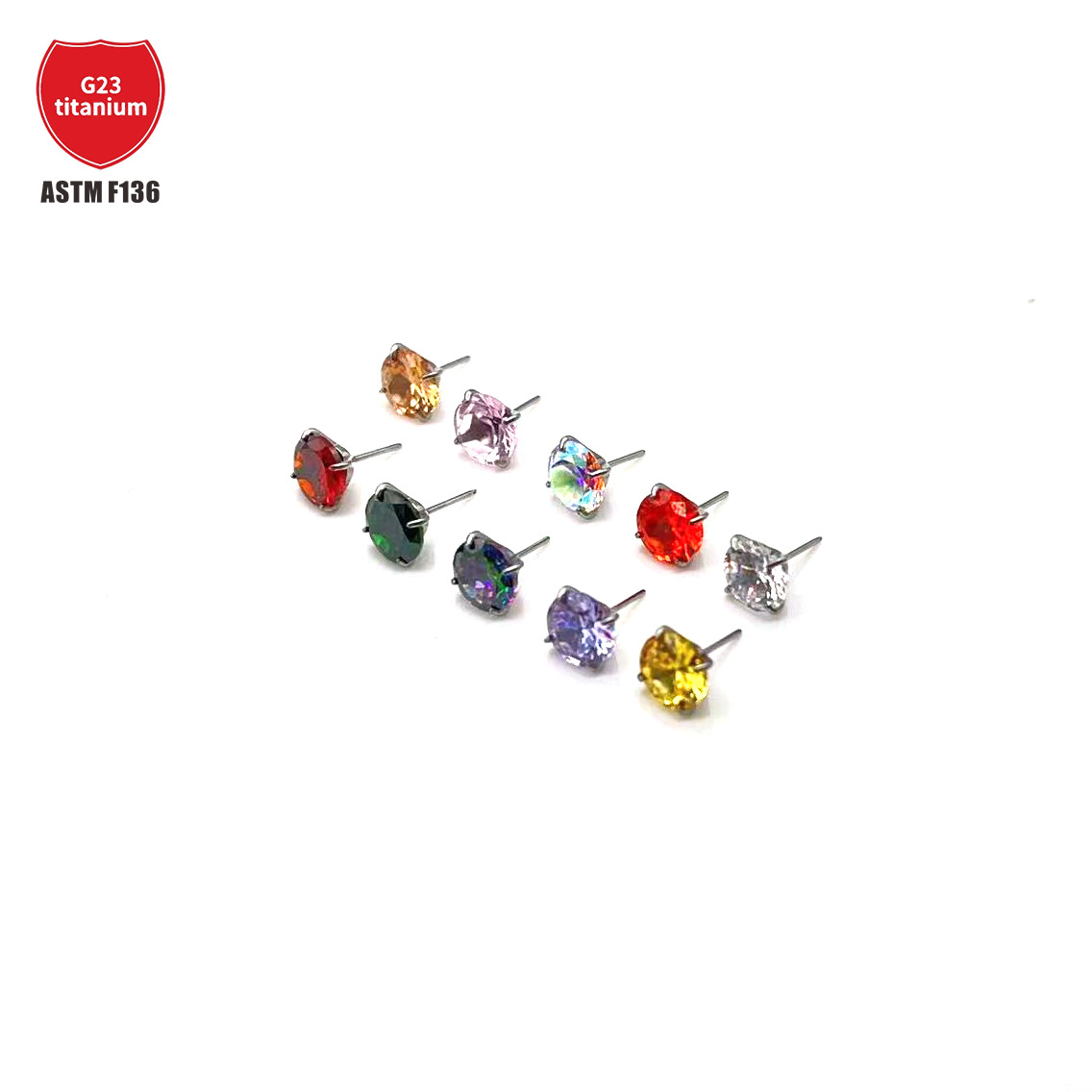 Pointed titanium steel lip stud product view