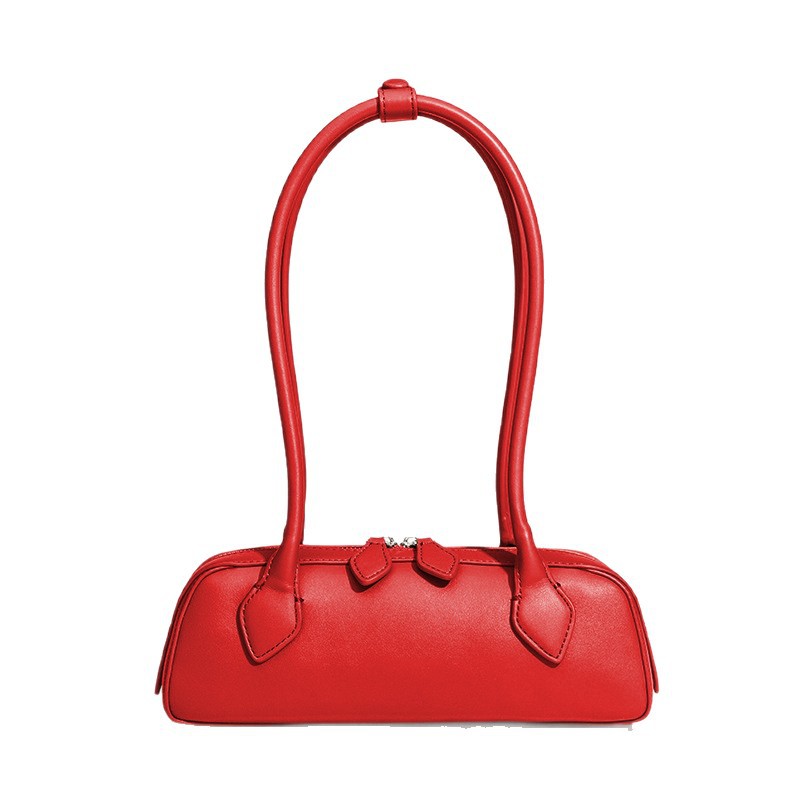 Niche Cowhide French Baguette Bag Retro Underarm Bag for Women Luxury AL Genuine Leather Handbag Shoulder Bag - Thumbnail 5