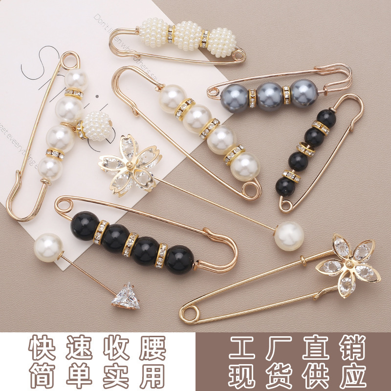 ズボンのズボンの腰の神器は腰のピンを収めて光のブローチの高級な胸の花のピンのアクセサリの真珠の胸の針を防ぎます。|undefined