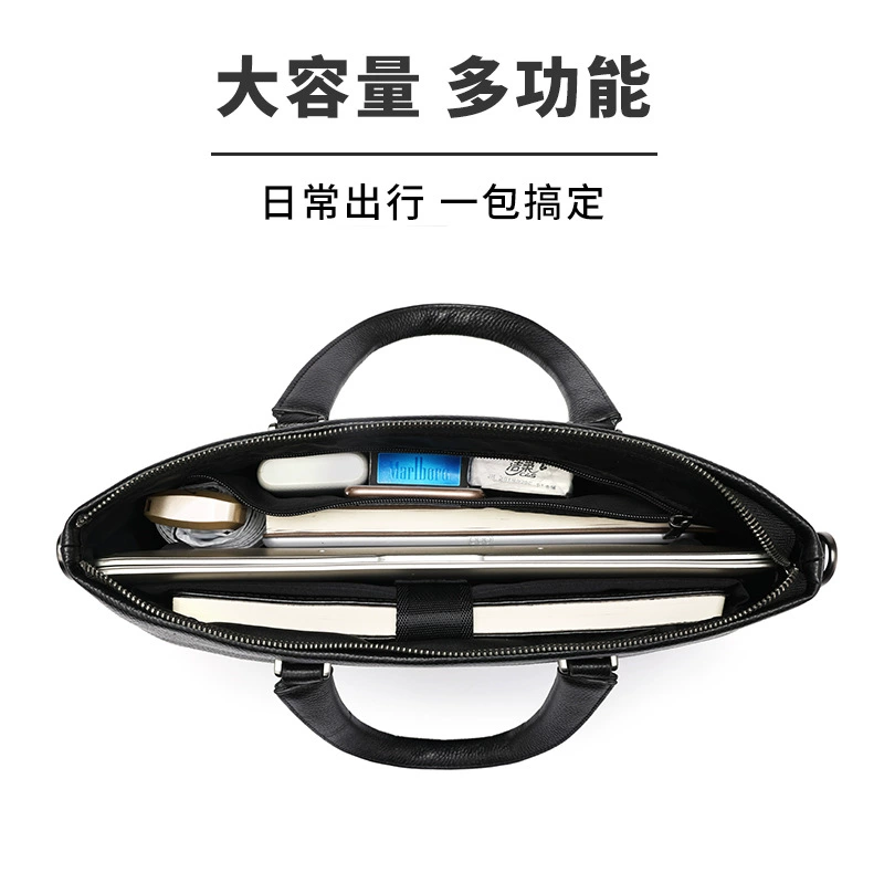 Men's capacious leather waterproof bag, genuine leather