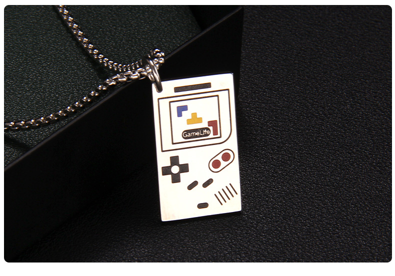 Fashion Gamepad Stainless Steel Enamel Pendant Necklace 1 Piece