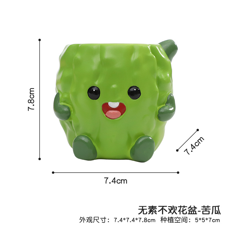 Chậu cây mọng nước hình rau củ hoạt hình resin, chậu mini để bàn, trang trí cửa sổ và nhà (RG-58)