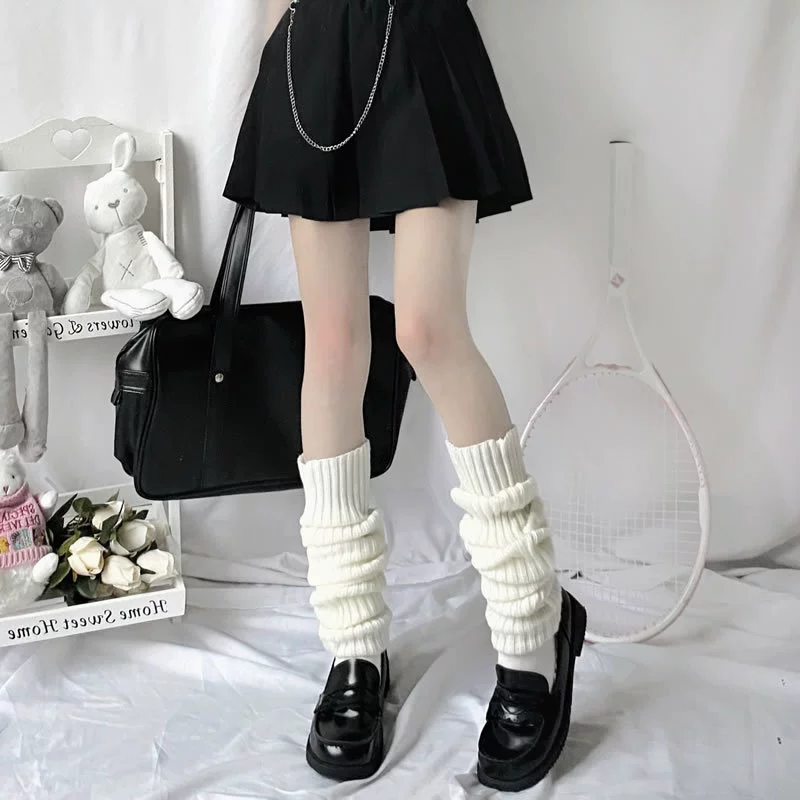 Knee socks, knitted gaiters, keep warm demi-season knee pads