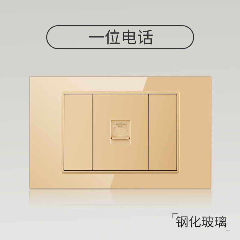 Taiwán estilo americano USB tipo-C interruptor de vidrio temperado dorado 118 tipo panel de toma de corriente de pared mexicana