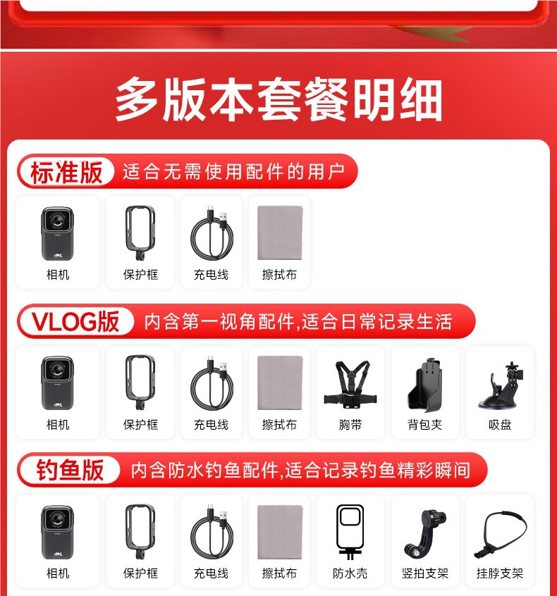 Mountain Dog G11 Thumb Action Camera Motorcycle Dash Cam Chest-Worn Handheld Vlog Riding Camera