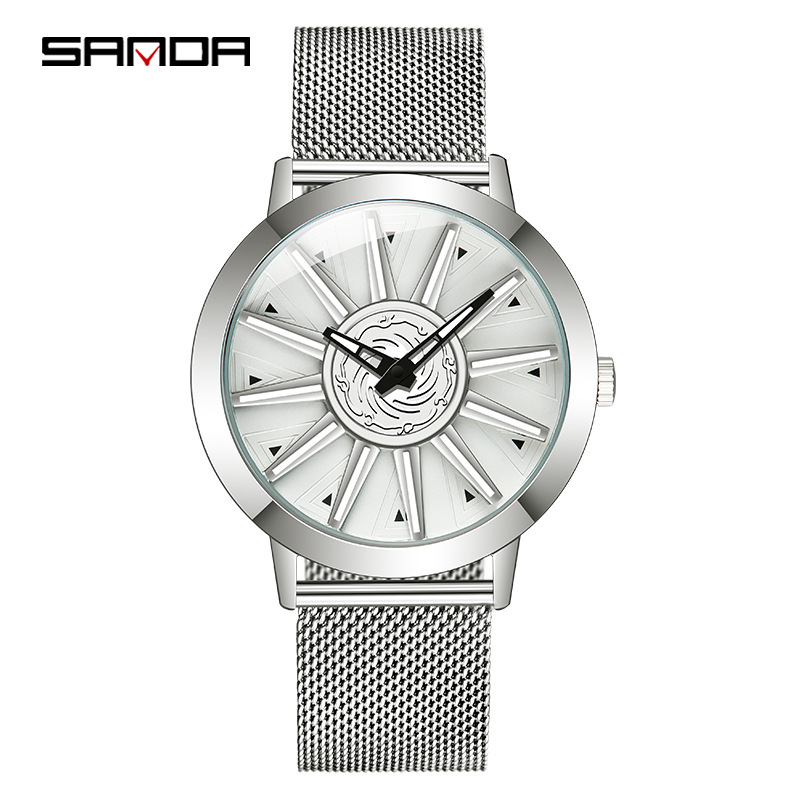 1032 메쉬 벨트 실버