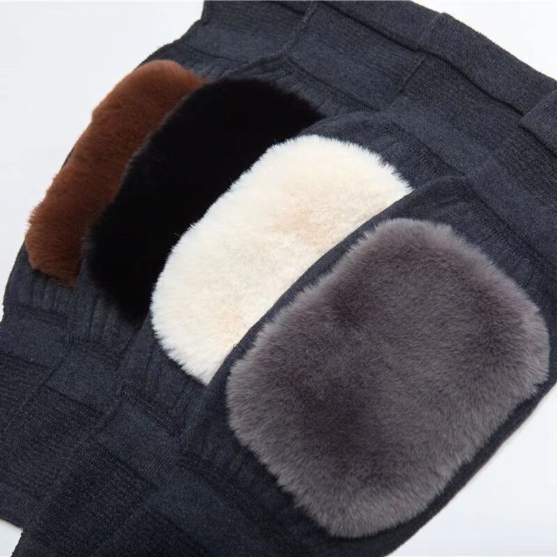 冬のカシミア暖かい膝パッド、屋外サイクリング、男性と女性のためのベルベットの厚い靴下、冷えた脚関節のための防寒膝パッド|undefined