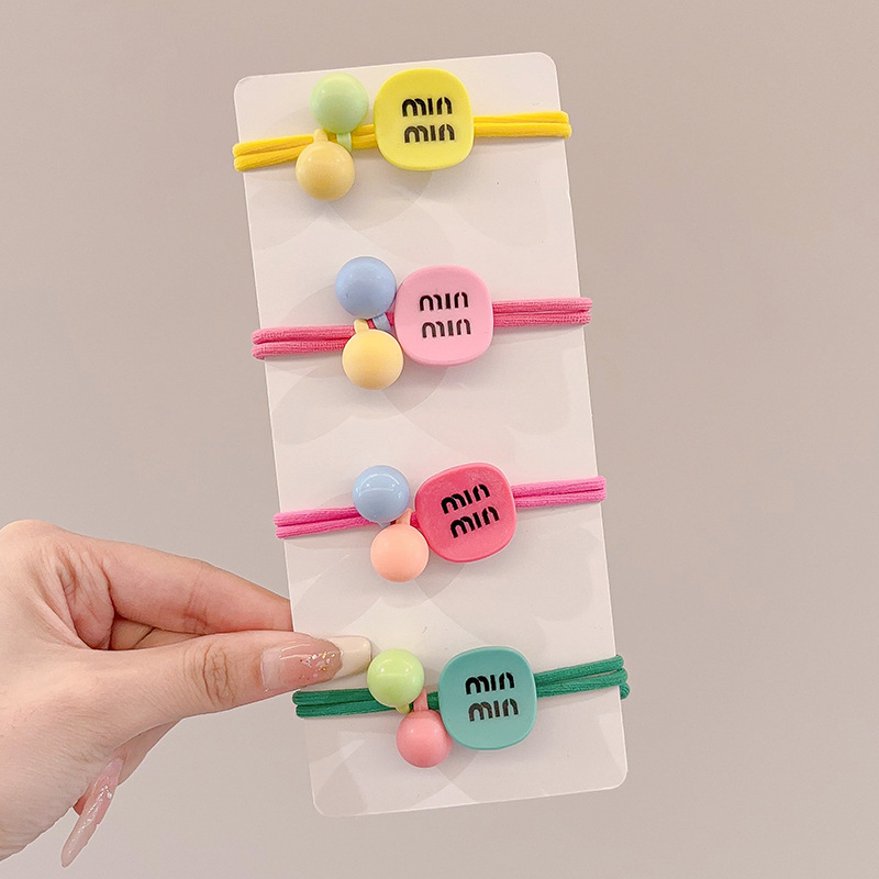 Coreana para niños correa de cabello anillo de cabello niñas de cabello de cola de caballo de color duradero estudiantes de alta elasticidad no es fácil cortar la cuerda