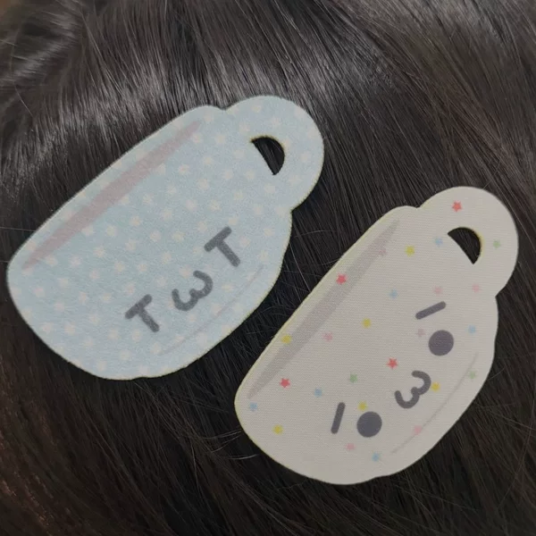 New Cartoon Cute Cat Teapot Hair Clip with Polka Dots, Fun and Stylish Hair Accessory