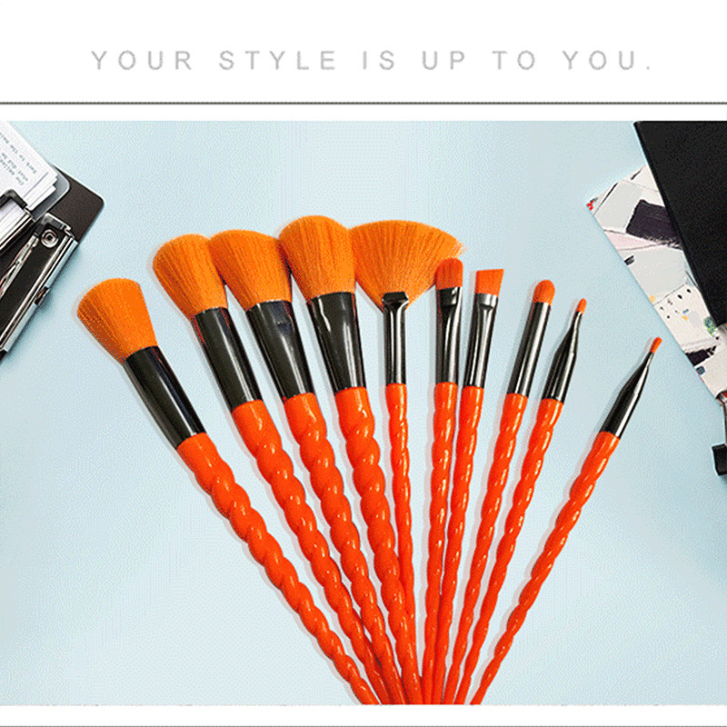 Nuevo diez unicornio maquillaje cepillos traje maquillaje conjunto completo almacenamiento sombra de ojos cepillo labio lindo maquillaje herramientas
