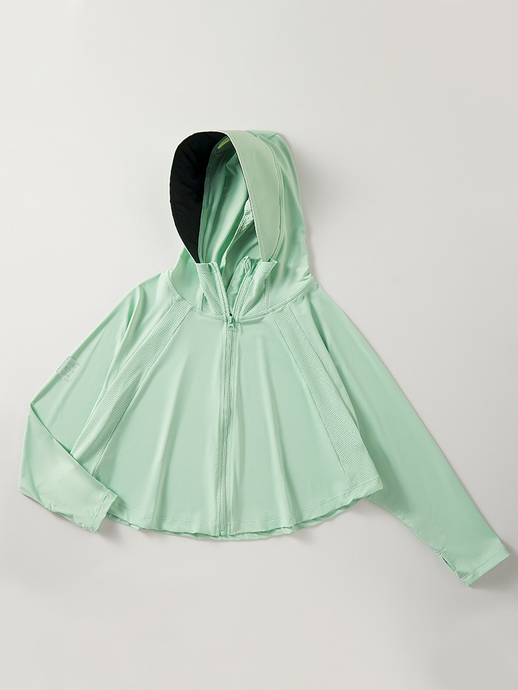 原纱型儿童防晒衣披肩冰丝小中童黑胶帽檐防晒服防UPF50+防紫外线