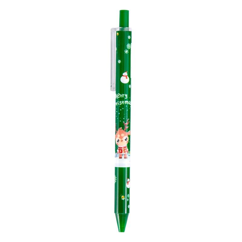Cross-Border Christmas Retractable Gel Pen Cute Christmas Stationery Cartoon Black Signature Pen Exam Practice Pen