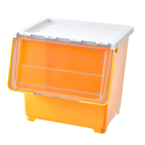 Household Front-Opening Children's Storage Box Large Toy Organizer Snack Storage Box Flip-Top Clothing Storage Plastic