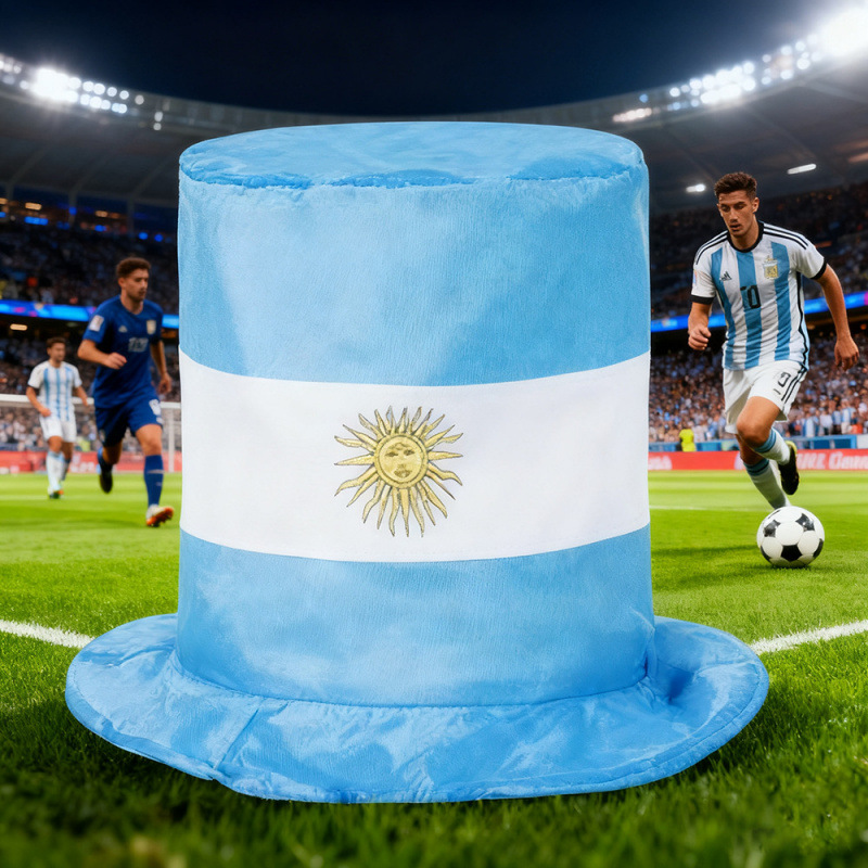 Sombrero de Animación con Bandera de Terciopelo Decorativo para Eventos Deportivos y Fiestas image 4