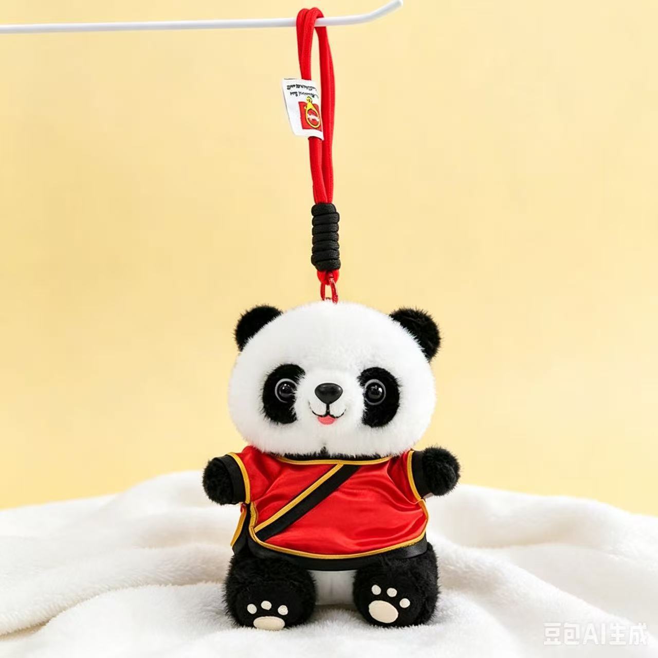 Cute panda muñeca peluche Sichuan panda gigante muñeca colgante creativo regalo hecho a mano logotipo al por mayor