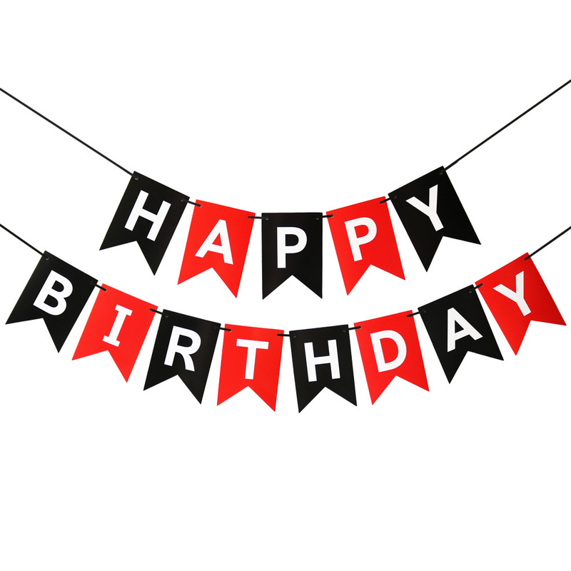 箔押し魚尾誕生日おめでとう旗happy birthdayパーティー装飾誕生日おめでとうバナー花|undefined