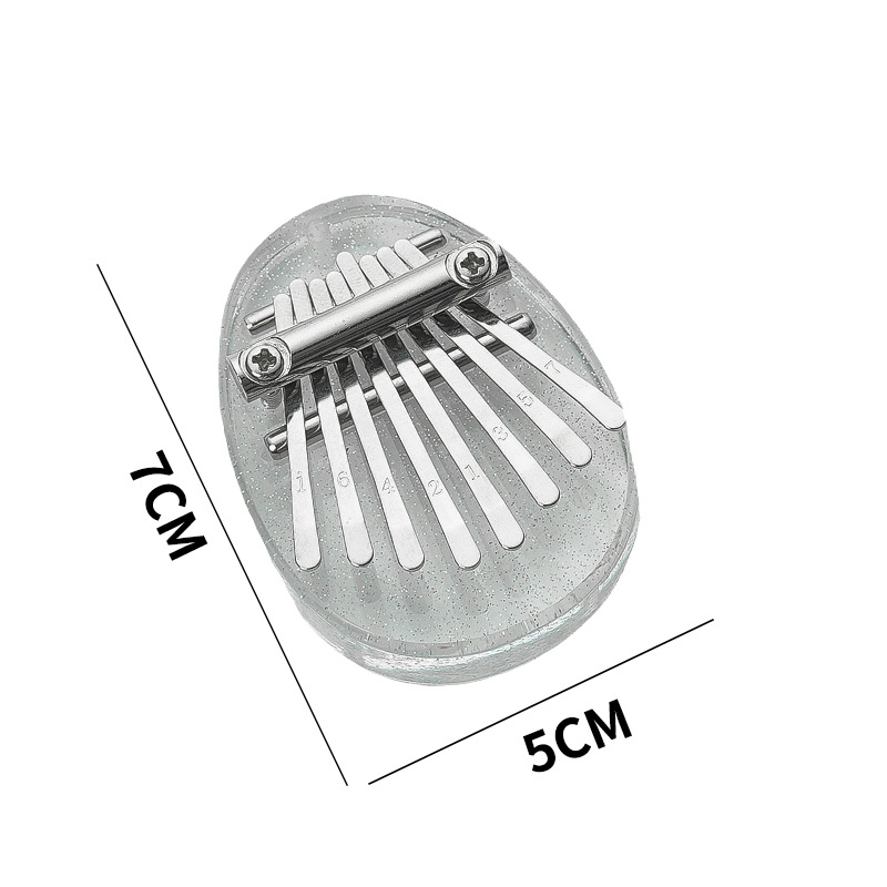 Instrumentos musicales Transfronterizo de 8 tonos Mini Pulgar Kalinba Cristal de madera maciza Piano transparente de cinco dedos Artesanía portátil Piano de dedo