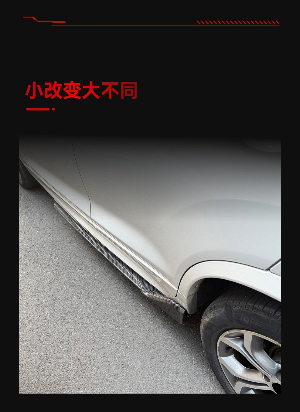 Suitable for 2011-2017 Bmw X3 X4 F25 F26 m Sport Black Warrior Side Skirts and Small Body Kit Modification Parts