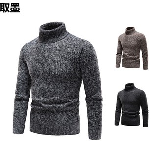 2023 foreign trade new cross-border autumn and winter men's turtleneck fleece-lined sweater casual plus size long sleeve pullover sweater men