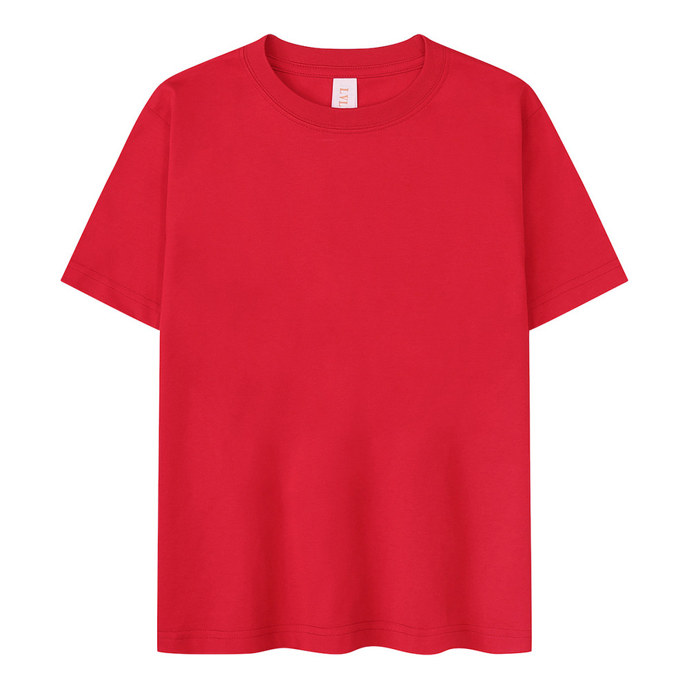 Ropa infantil de verano refrescante transpirable jardín de infantes de algodón cuello redondo manga corta personalizada camiseta de campamento de verano para niños logotipo personalizado