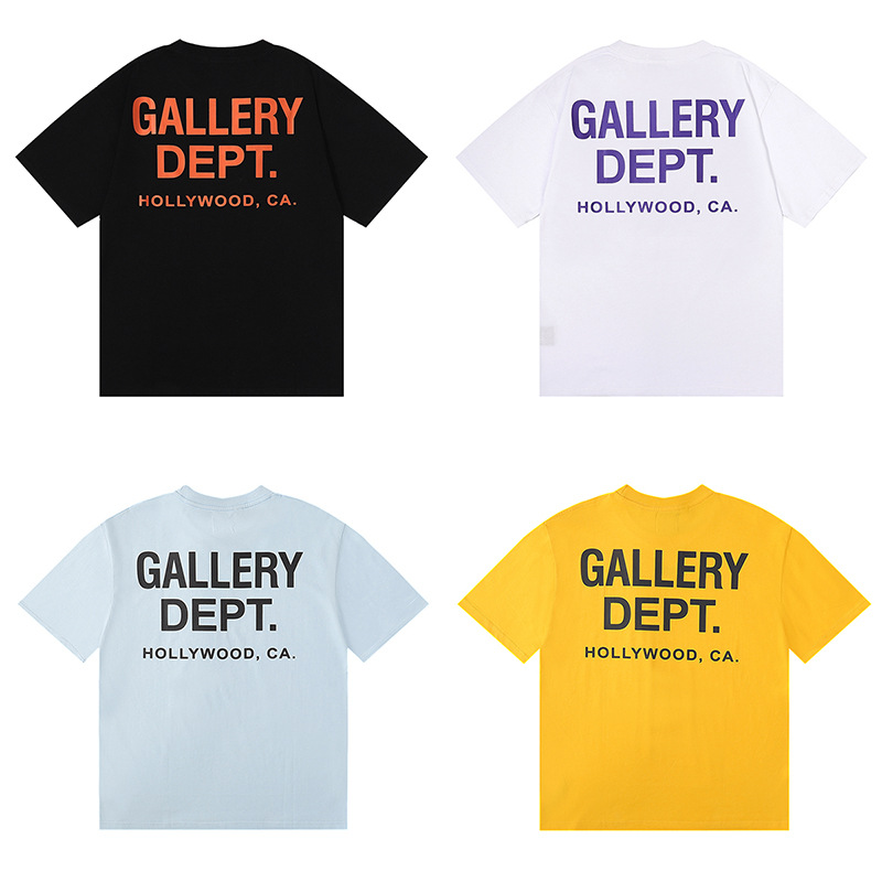 Classic Hollywood Alphabet Print Double-Sided Pure Cotton T-Shirt for Men and Women by American Streetwear Brand GALLERY DEPT