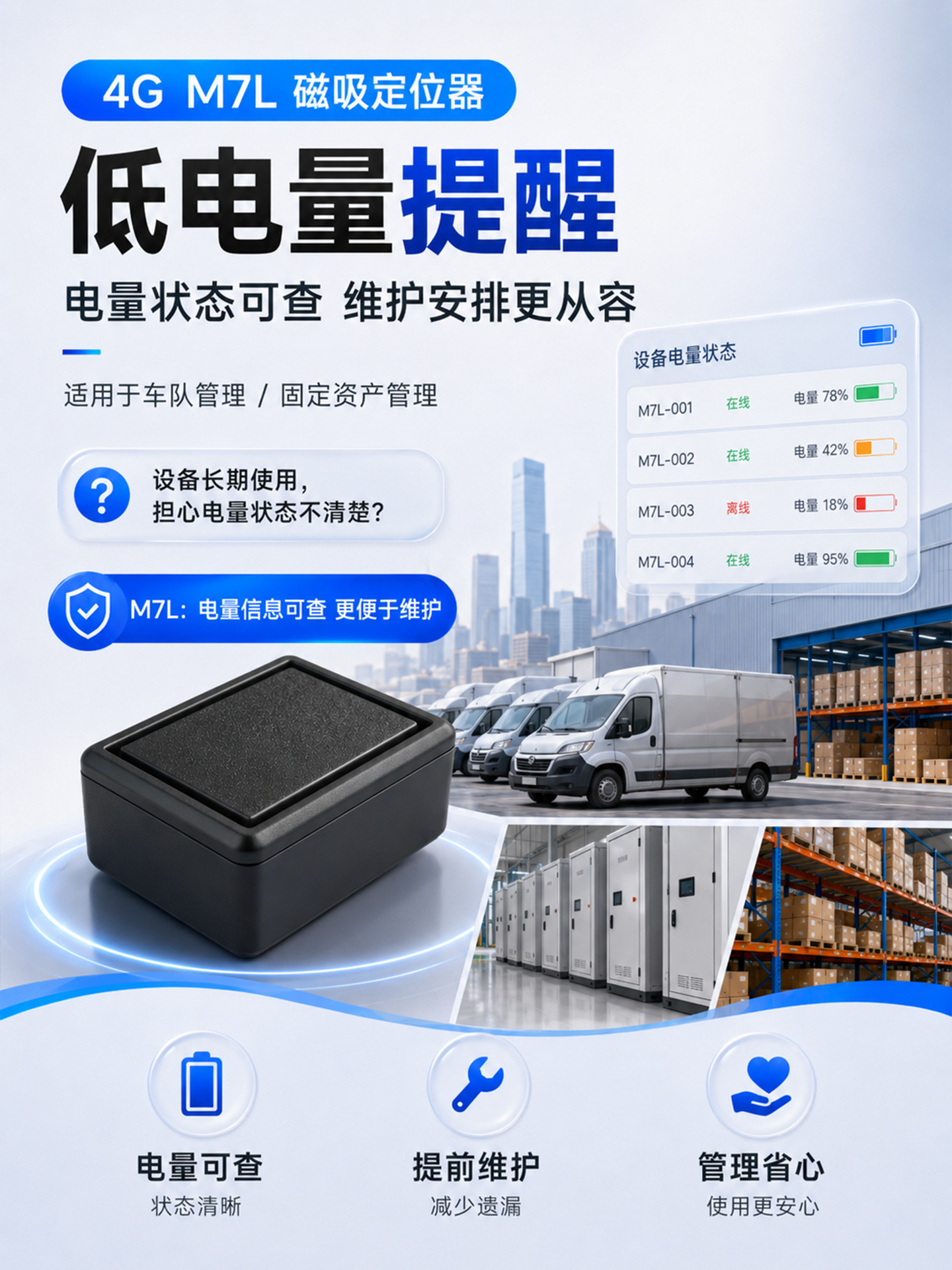 GPS locator 4G ultra-long standby strong magnetic installation-free tracker for car loans wireless Beidou GPS positioning device