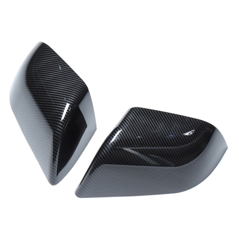 Aplicable a la nueva versión de Tesla del modelo 3/Y de la carcasa protectora del espejo retrovisor negro Ya tesla patrón de taladro de carbono del espejo retrovisor