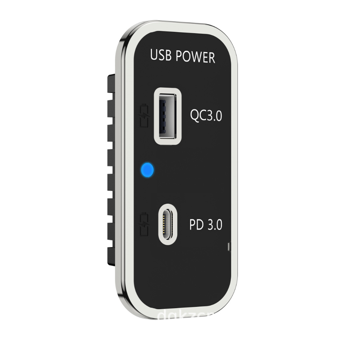 Two-way plug, fast charging dual port usb qc3.0+ type-c pd3.0