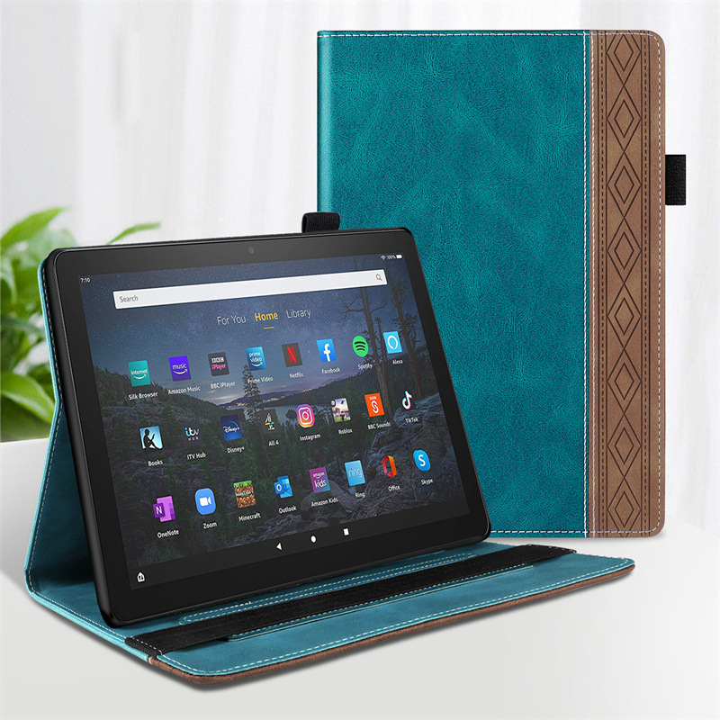 Applicable to 2021 new Amazon Fire HD 10plus protective case 10.1 tablet leather case drop-resistant shell bracket