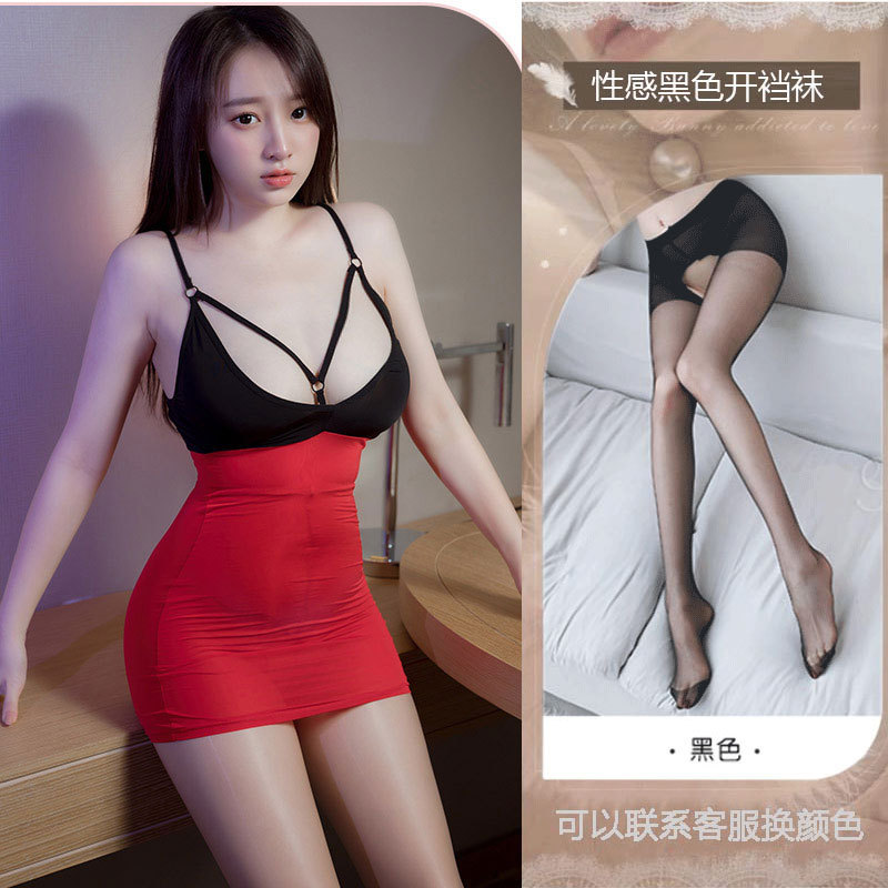 블랙 레드 + 블랙 오픈 양말