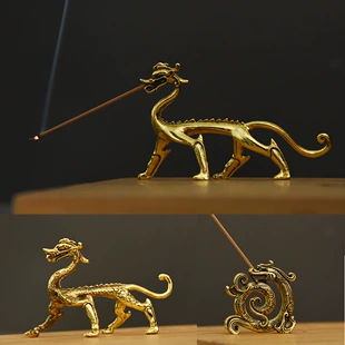 Подставка для благовоний из смолы «Дракон», старозолотистая, 8,3×3,2×5,2 см