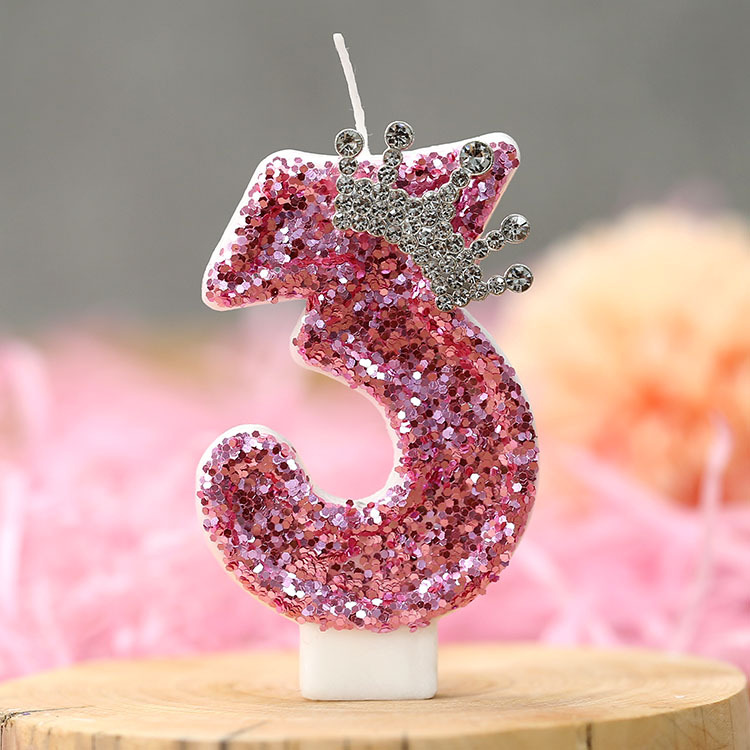Nuevo cumpleaños vela digital corona princesa rosa pastel creativo vela transfronteriza e-commerce AliExpress vela dedicada
