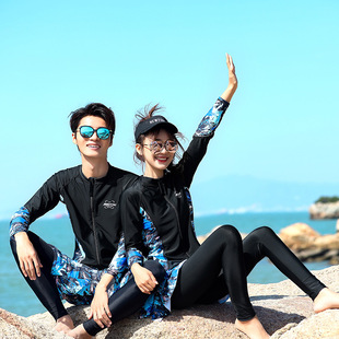 New Couple's Diving Suit Women's Split Sun Protection Long Sleeve Trousers Sun Protection Swimsuit Men's Jellyfish Surfing Suit
