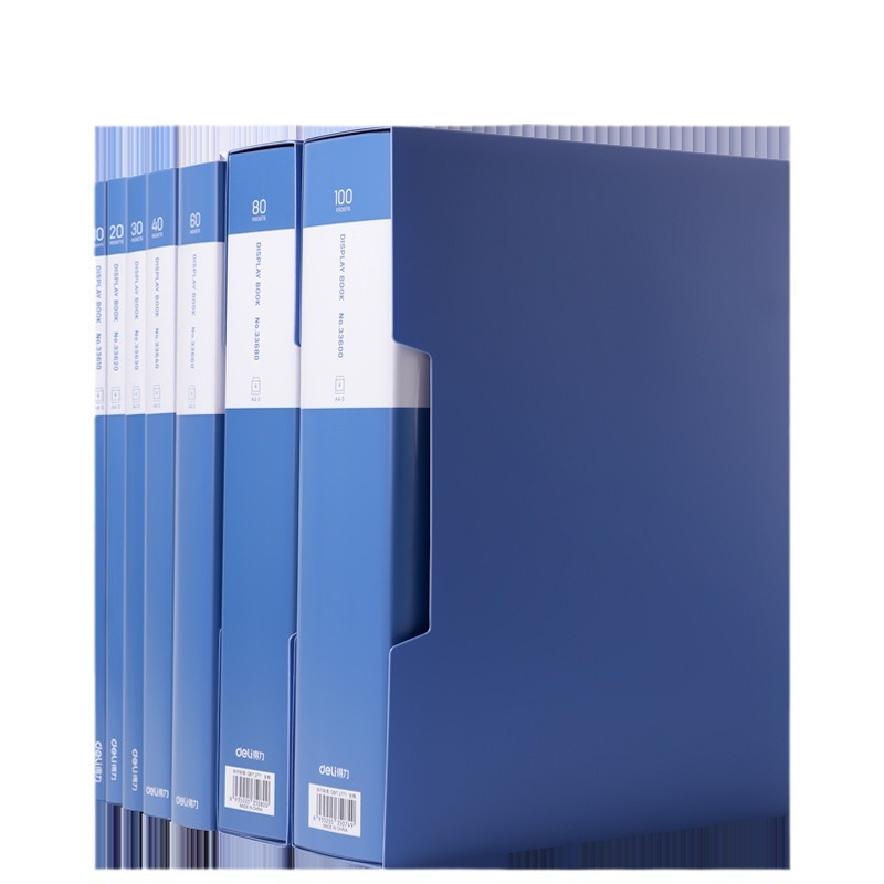 Deli 80 páginas folleto de información carpeta de oficina material de aprendizaje del estudiante bolsa de almacenamiento suministros de oficina gruesos 33680