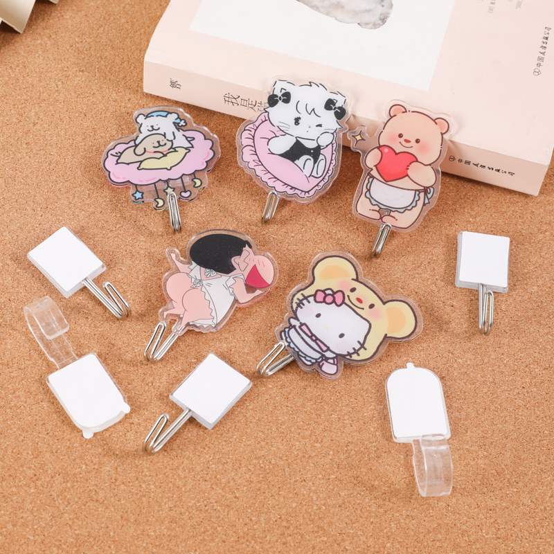 Gancho acrílico de plástico transparente, lámina acrílica adhesiva de doble cara de estilo minimal, gancho adhesivo fuerte y sin perforaciones